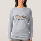 Long Sleeve Grey Teacher T-Shirt - Personalized Tシャツ (正面)