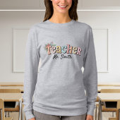 Long Sleeve Grey Teacher T-Shirt - Personalized Tシャツ