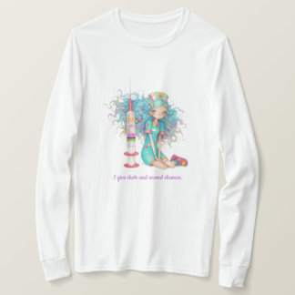 Long Sleeve I give shots and second chances. Nurse Tシャツ