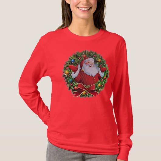 Long Sleeve Santa Clause T Shirts Tシャツ (正面)