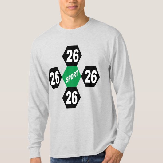 Long Sleeve T-Shirt ash  DESIGN SPORT 26 Tシャツ (正面)