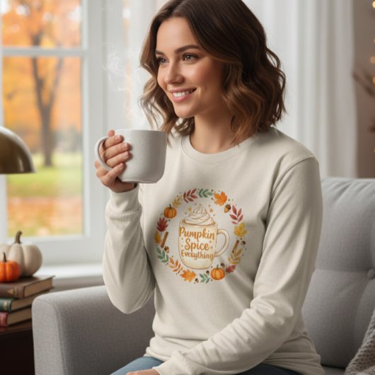 Long Sleeve T-Shirt Pumpkin Spice Everything トライブレンドＴシャツ