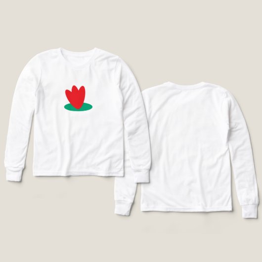 long sleeve T-Shirt with flower on a pond (デザイン 正面&背面)