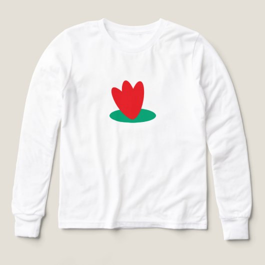  long sleeve T-Shirt with flower on a pond (デザイン正面)