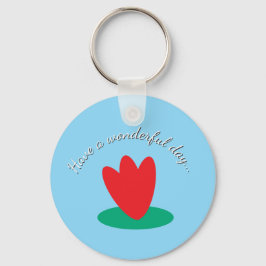  long sleeve T-Shirt with flower on a pond キーホルダー