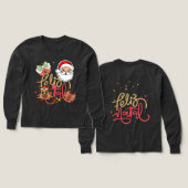 Long sleeved cute t-shirt with fancy christmas (デザイン 正面&背面)