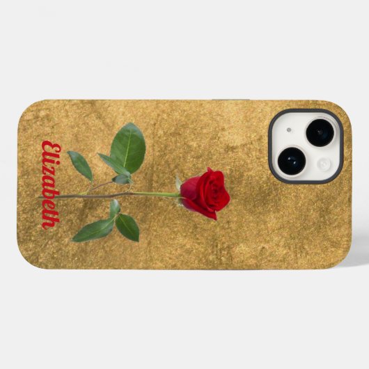 Long StemバラオンBronze-Look Background Case-Mate iPhoneケース (裏面 (横))