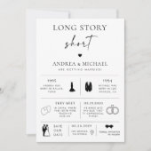 Long Story短いインフォグラフィック日付の結婚保存 招待状 (正面)