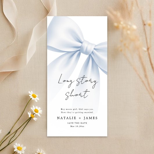 Long Story Short | Elegant Bow Bookmark Wedding セーブザデート