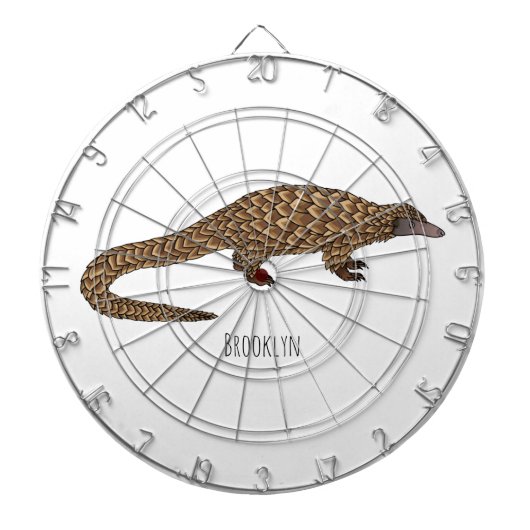 Long-tailed pangolin cartoon illustration  ダーツボード (正面)