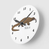 Long-tailed pangolin cartoon illustration  ラウンド壁時計 (傾斜)