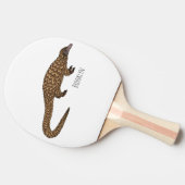 Long-tailed pangolin cartoon illustration 卓球ラケット (横)