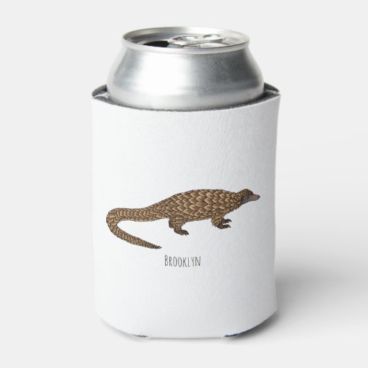 Long-tailed pangolin cartoon illustration  缶クーラー (缶正面)