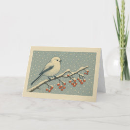 Long-tailed Tit Japanese Christmas Card シーズンカード