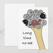 Long time no see – a friendly hello, doodle-style ノートカード (正面/裏面)