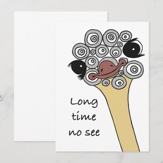 Long time no see – a friendly hello, doodle-style ノートカード (正面/裏面)