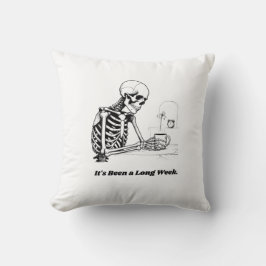 Long Week Skeleton T-Shirt | Minimalist クッション
