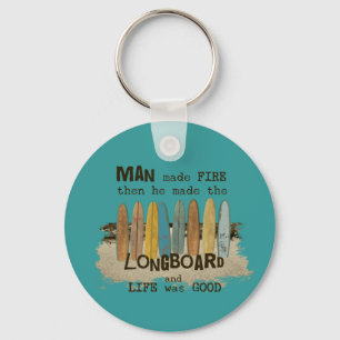 Longboardsの早い人のサーフィンのユーモア キーホルダー