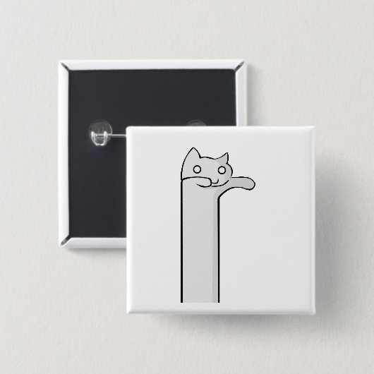 longcat cat minimalism animal 缶バッジ (正面&裏面)