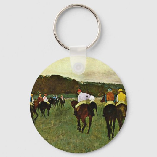 Longchampの競走馬By Edgar Degas キーホルダー (正面)
