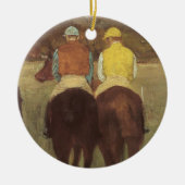 Longchampの競走馬by Edgar Degas セラミックオーナメント (正面)