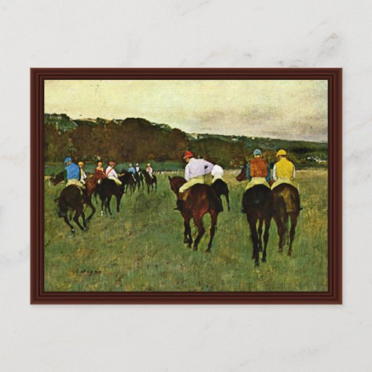 Longchampの競走馬By Edgar Degas ポストカード (正面)
