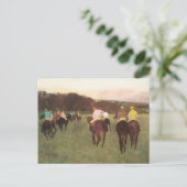 Longchampの競走馬by Edgar Degas ポストカード (スタンド正面)