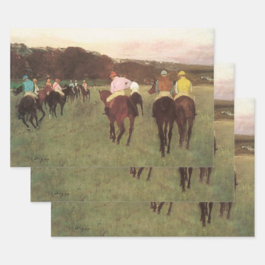 Longchampの競走馬by Edgar Degas ラッピングペーパーシート (セット)