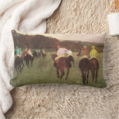 Longchampの競走馬by Edgar Degas ランバークッション (ブランケット)