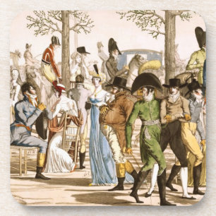 Longchamps 1802年の遊歩道(版木、銅版、版画) コースター
