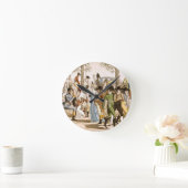 Longchamps 1802年の遊歩道(版木、銅版、版画) ラウンド壁時計 (ホーム)