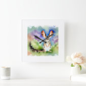 Longeared Jerboa 200824AREF110 - Watercolor スクエア壁時計 (ホーム)