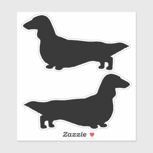 Longfed Dachshund Dog Silhouetteスタンプ シール (シート)