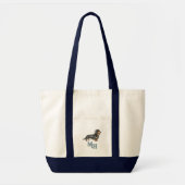 Longhair Miniature Dachshund Monogram Canvas トートバッグ (正面)