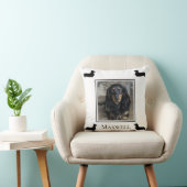 Longhed Dachshandシルエットフォトパーソナライズされた クッション (椅子)