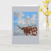 Longhornグリーティングカード カード (黄色い花)