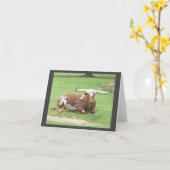 Longhornノートカード カード (黄色い花)