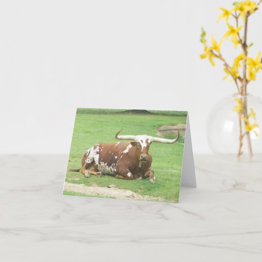 Longhornノートカ感動的ード カード (黄色い花)