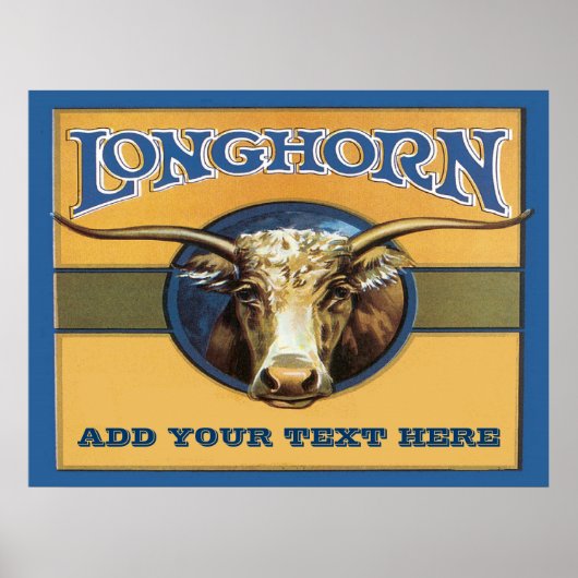 Longhornポスター、編集文字、ポスター ポスター (正面)