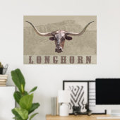 Longhorn Country Poster -60x40 – その他のサイズも ポスター (ホームオフィス)