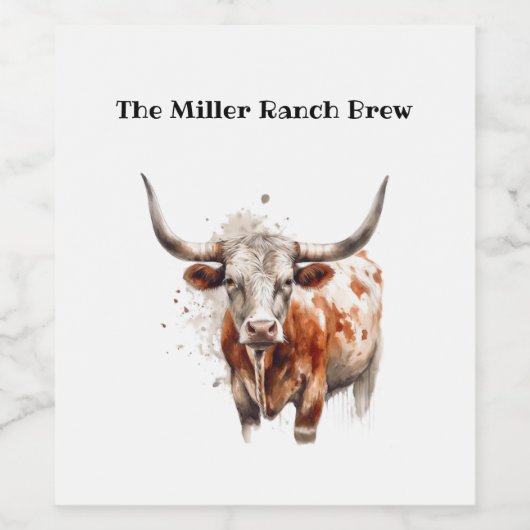 Longhorn Legacy, custom ワインラベル (シングルラベル)