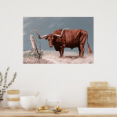 Longhorn Steer ポスター (キッチン)
