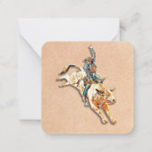 Longhorn Western Ranch Wedding Detail Card ノートカード (裏面)