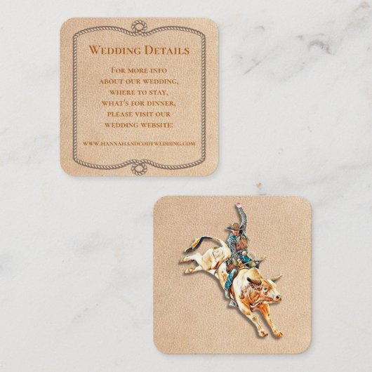 Longhorn Western Ranch Wedding Detail Card ノートカード (正面/裏面)
