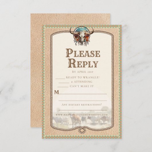 Longhorn Western Reply Card (正面/裏面)