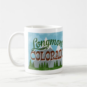 Longmontコロラド州Snowy山 コーヒーマグカップ