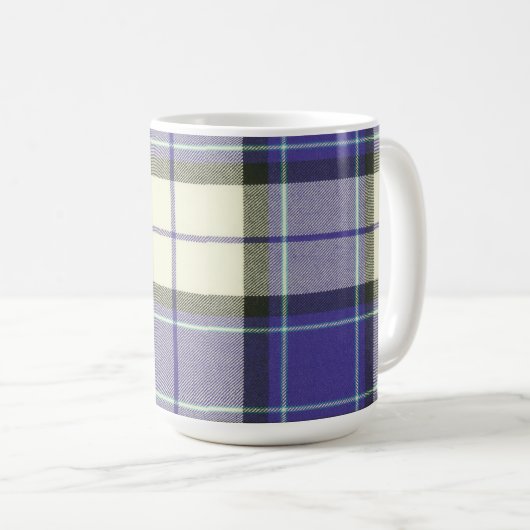 Longniddryの紫色のタータンチェックのマグ コーヒーマグカップ (正面右)