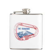 Longs Peak Diamond Rock Climbing Carabiner フラスク (正面)