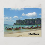 LongtailのボートのKrabiタイの郵便はがき ポストカード (正面)