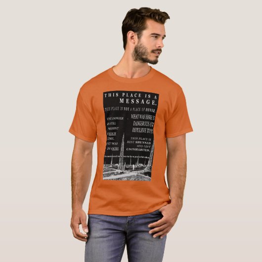 longtime nuclear waste warning messages tシャツ (正面フル)